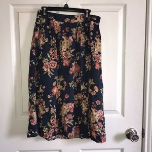 Knee length floral skirt